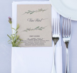 Optimized-menu at place setting